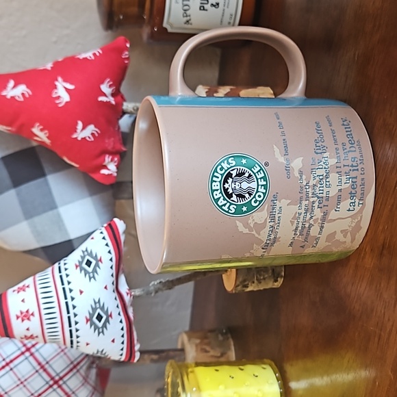 Starbucks Cream Accent Mug with Iconic Logo and Decorative Pattern - Picture 2 of 4